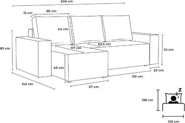 Г-подібний кутовий диван Bergamo, 240x142 см, з функцією сну та відділенням для зберігання речей. Вельветовий диван-ліжко, універсальна сторона, невеликий диван для передпокою, 3-місний кутовий диван-ліжко для вітальні, подушки, бежевий. Zoom 1 - Бежевий.
