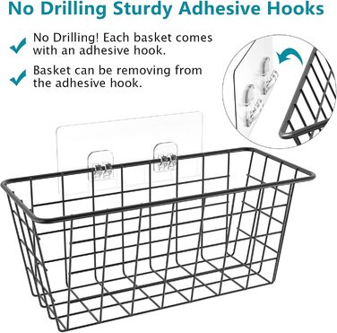 Організатор для дверей шафи MaraFansie, настінні дротяні кошики, підвісний кошик, полиця для шафи та комори, організація та кухня,
