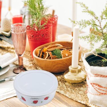 Набір емальованих мисок HOMSFOU з 5 предметів з кришками, мисками для зберігання продуктів та салатницями, 10-18 см, штабелюється, гладка поверхня, універсальний для пасти, супу, фруктів та рису, щоденне використання