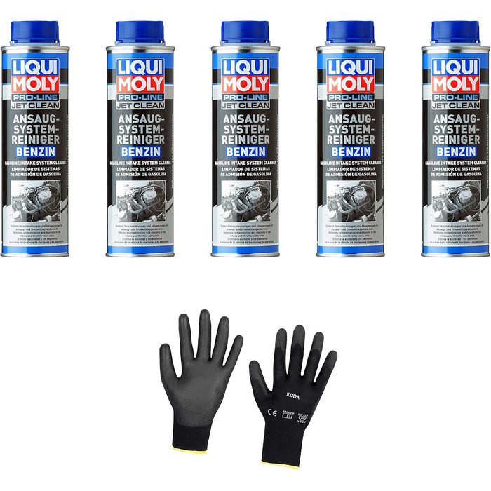 Бензинові захисні рукавички Iloda 5xOriginal Liqui Moly 300 мл Pro-Line JetClean Suction System Cleaner