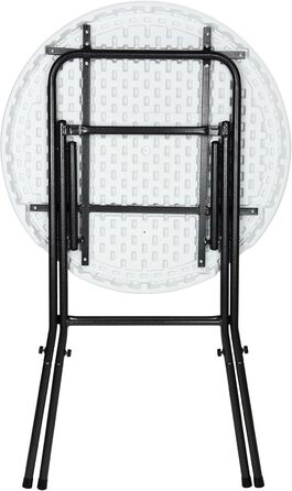 Складаний стіл Casaria Ø 72 см, круглий, міцний, садовий, висота 110 см, водовідштовхувальний, металевий, розкладний стіл, стіл для бістро, стіл для вечірки, барний стіл, пивний стіл, білий, комплект з