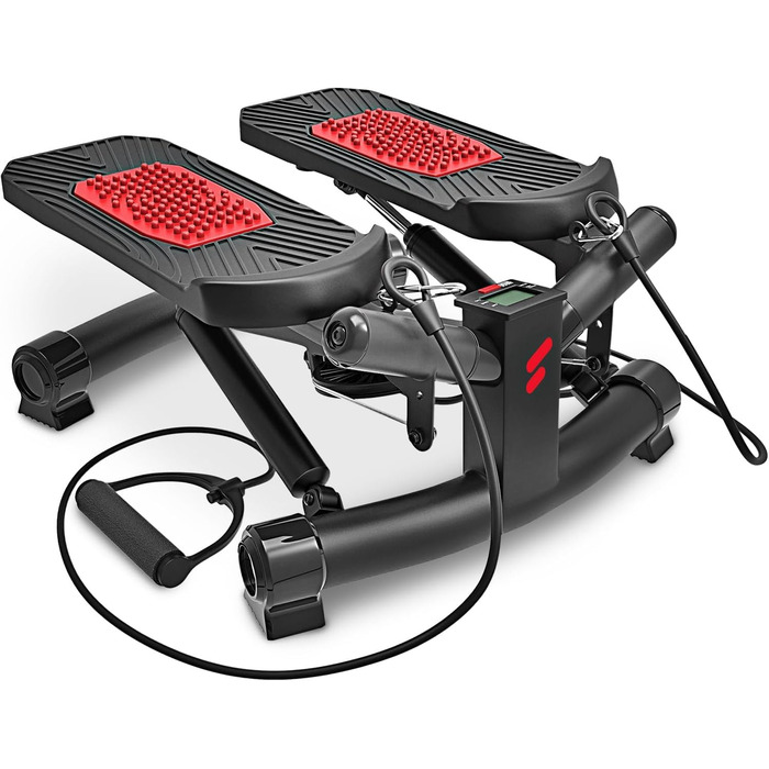 Степер Sportstech 2-в-1 Twister з Power Ropes - якісний німецький бренд - STX300 Twister Stepper та Side Stepper для початківців та досвідчених користувачів, степер вгору-вниз з дисплеєм, домашній тренажер опору STX300 сірий