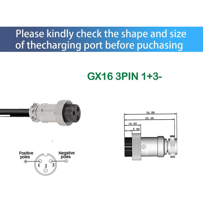 Зарядний пристрій 54,6 В 5 А для літієвих акумуляторних блоків 48 В, зарядний пристрій 48 В 5 А, синій зовнішній вигляд 48,1 В 5 А із сірим роз&39ємом A50 Anderson (HRH300-54.6V5AGX1613-BL)