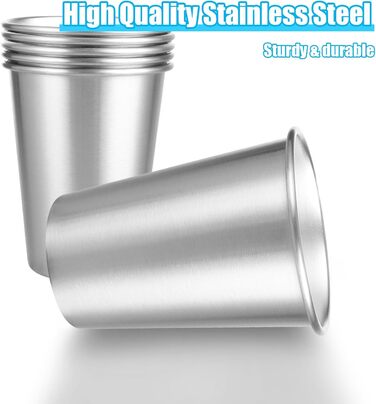 Набір з 12 чашок з нержавіючої сталі, чашки для пиття з нержавіючої сталі об&39ємом 350 мл, дитячі чашки з нержавіючої сталі розміром 84 x 103 мм, металеві чашки, чарки