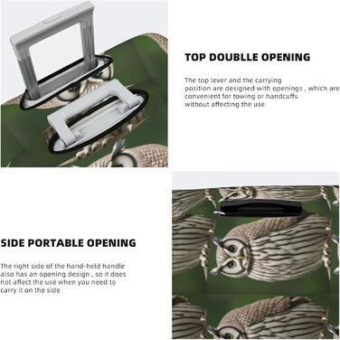 Чохол для валізи Fat Owl, міцний захист, підходить для багажу розміром 45,7 - 81,3 см, Чорний, Великий