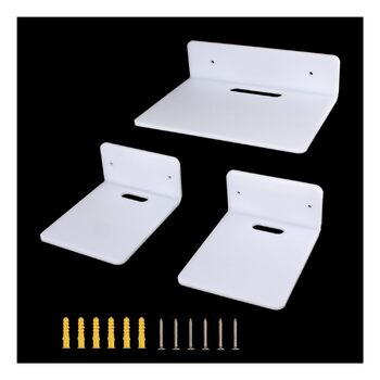 Набір невеликих акрилових полиць, 3 шт., білі плаваючі полиці, міні-настінні полиці з шурупами. Розміри 1412 см та 2316,5 см.