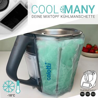 Ваш охолоджуючий рукав для міксерної чаші Thermomix TM6, TM5 і TM31. Просто зачепіть і закрутіть навколо миски для змішування та остудіть. Тримає миску для змішування в прохолоді протягом години. TM5, TM6 і TM31 Монетний двір