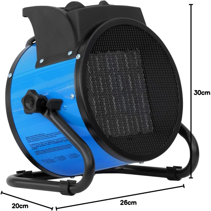 Тепловентилятор ALLEGRA PTC 3000 Вт Електричний вентилятор 230 В для дому та офісу Безпечний керамічний PTC обігрівач з термостатом та захистом від перегріву Портативний додатковий обігрівач