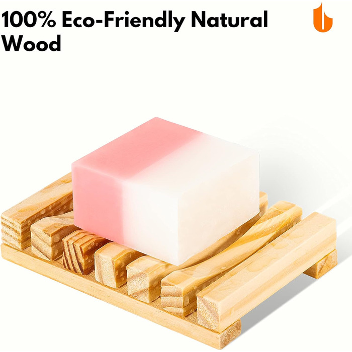 Екологічна мильниця Urbanstrive з натурального дерева, мильниця для ванної кімнати, біологічно розкладається, без відходів, без пл