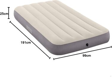 Надувний матрац Dura-Beam Single High з клапаном, підходить для 1 особи, ПВХ, різнокольоровий, 99x1925 см, 64101 -