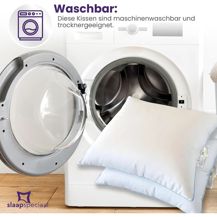 Подушка 60x70 см - Бавовняний чохол для подушки Комплект з 2 шт., Ергономічна подушка для сну середньої жорсткості Підтримує голову та шию - Активна циркуляція повітря 70 x 60 см