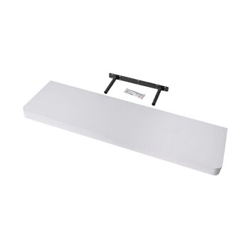 Настінна книжкова полиця - 80x24 см - Плаваюча полиця - Підвісна полиця - Полиця для полиць - Біла - Кухонна полиця - Дитяча книжкова полиця - Декор для вітальні - Полиця для спецій, біла, 80x24