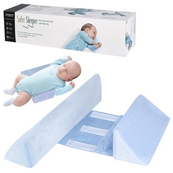 Позиціонуюча подушка, клиноподібна подушка 43x10x10 см, регульована, подушка з боковою підтримкою, знімна позиціонуюча подушка, ватний диск зі спинкою, подушка для сну на боці з антискочуванням, синя