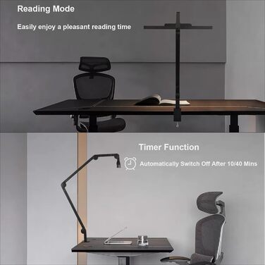 Світлодіодна настільна лампа EYOCEAN, лампа для монітора для догляду за очима, регульоване регулювання яскравості та колірної темп