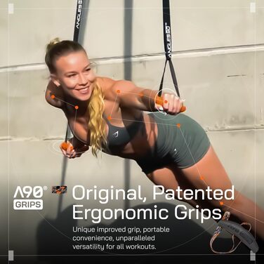 Комплект підвісних та тросових тренажерів Angles90 тренажер для всього тіла для домашнього спортзалу з ручками, системою блоків, ремінцями для щиколоток, еспандерами для силових вправ, вправ для ніг та корпусу. Камуфляжна хватка A90.