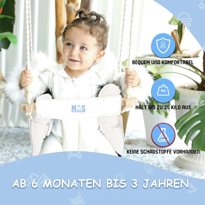 Дитячі гойдалки кімнатні з дерева граба з анкерними та кріпильними матеріалами для стелі, дитячі гойдалки садові, вантажопідйомніс