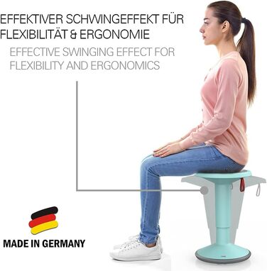 Ергономічний стілець з поворотним ефектом - регульований по висоті - стілець з неслизькою основою та захистом від перекидання - оф