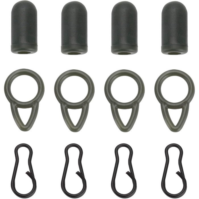 Комплектів Micro Rig Swivels Terminal Tackle Standard Run Ring Kit for Carp Fishing Carp Coarse Fishing Tackle Rings Rigs Connector, 16