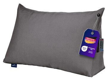 Затишна подушка для спини Traumnacht, подушка для читання, 70 x 40 см темно-сірого кольору, знімна, чохол, який можна прати, виготовлений зі 100 поліестеру, практична бічна кишеня, сертифікована Oeko-Tex, виготовлена за німецькими стандартами якості. Темн