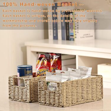 Кошик для зберігання, складний кошик, плетений з паперу водяного гіацинта, поличний кошик Kallax 30x15x12 см, декоративний плетений кошик ручної роботи для туалетного паперу, ванна кімната, вітальня, спальня, папір водяного гіацинта, колір дерева, S