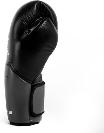 Боксерські рукавички Everlast Elite 2, для боксерського мішка, щитків та спарингу, застібка на липучці, ергономічна рукоятка, розділений піноматеріал оригінальні Everlast ЧОРНИЙ/СІРИЙ 14 унцій