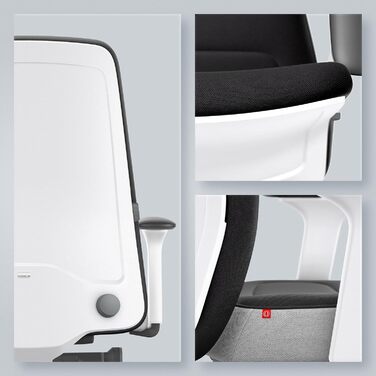 Офісне крісло Interstuhl Every Interior Edition ергономічне крісло для столу та ігор поперекова підтримка для здоровішого сидіння поєднує здорове та активне сидіння (чорний білий)