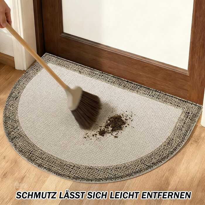 Напівкруглий килимок для дверей, нековзний килимок для приміщень, абсорбуючий, товстий, що прається, для входу, кухні - C - 50 x 80 см (півколо)