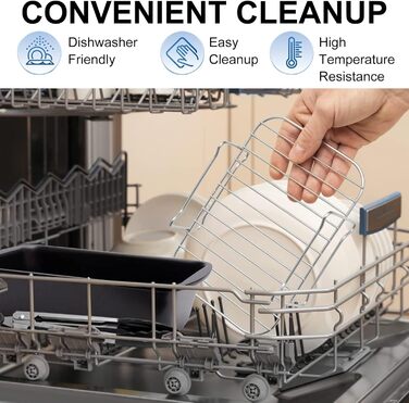 Набір аксесуарів Vusddy з 8 предметів для двозонних фритюрниць - сумісний з Ninja Foodi AF400EU, AF300EU, Innsky 8L, Princess 182074, Tefal 7.6L-9.5L - Двокамерний набір аксесуарів для фритюрниці XL