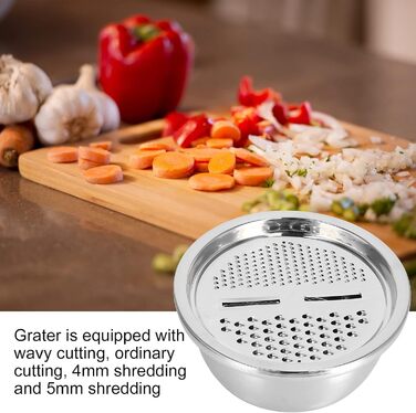 Таз з нержавіючої сталі QANYEGN з теркою, багатофункціональний кошик для зливу, терка для овочів, чаша для салатниці для кухонного інструменту (натуральний колір)