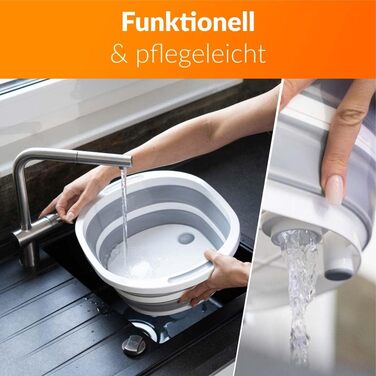 Багатофункціональна обробна дошка та мийка Складана миска для миття посуду білого та сірого кольорів Складана миска для кемпінгу Аксесуари та гаджети для автофургонів