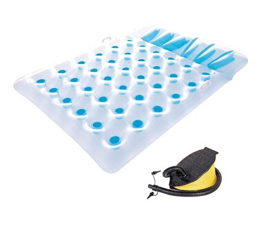 Надувний матрац Bestway, пляжне ліжко, 193 x 142 см (різнокольоровий ножний насос)