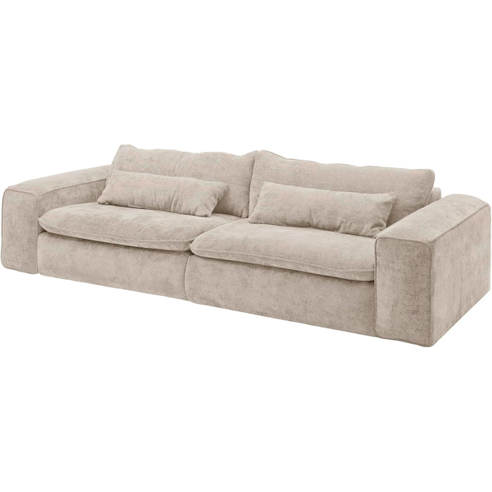 Великий диван шириною 300 см, модель Vince, глибоке сидіння, тканинний чохол, що не потребує особливого догляду, пружини, що не провисають, повністю м&39яка спинка, середня жорсткість сидіння, вкл. 2 подушки для спинки, 2 подушки для попереку, колір голуб