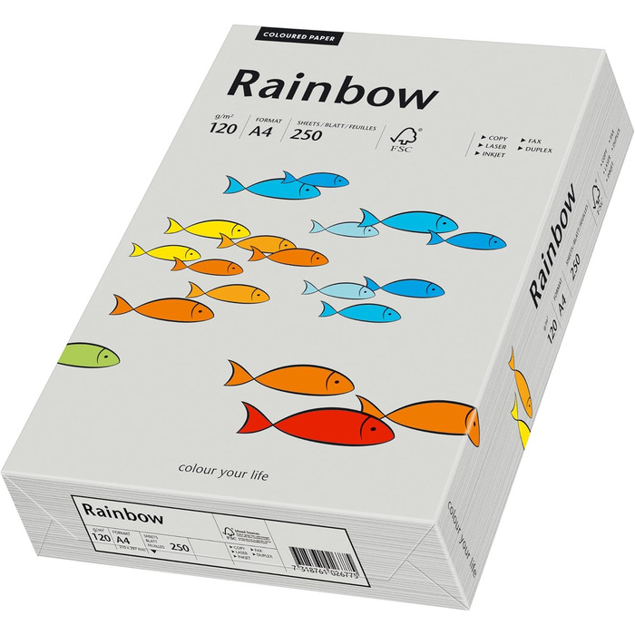 Папірус 88042810 принтер Папір Rainbow 120 г/м, А4 250 аркушів сірий