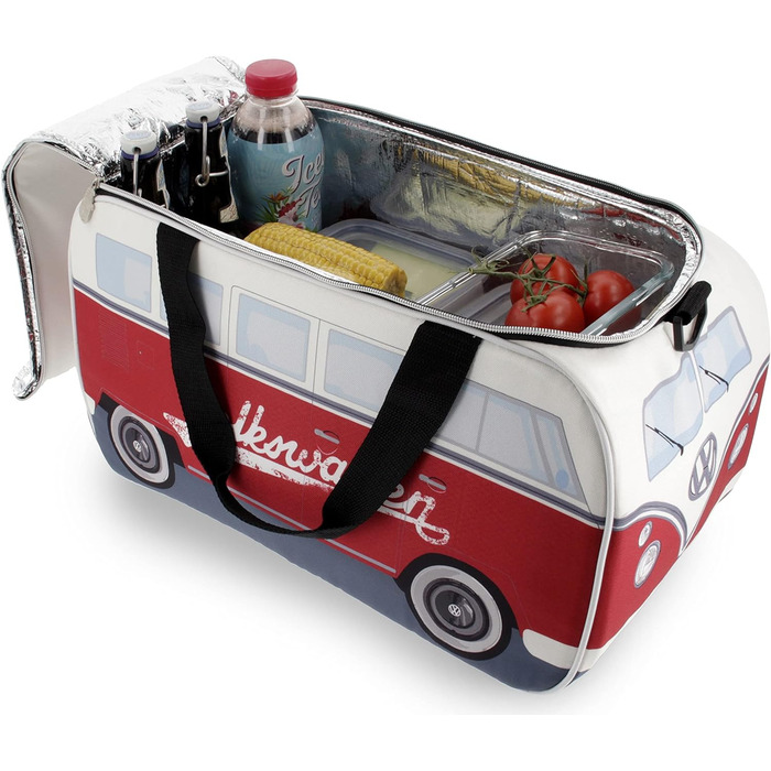 Сумка-холодильник Volkswagen Hippie Bus T1 Camper Van 25 л одного розміру червоного/білого кольору