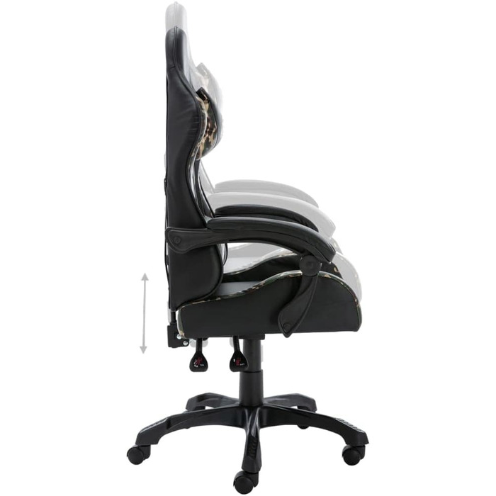 Ігрове крісло LAPOOH, Ігрове крісло, Робоче крісло, Комп&39ютерне крісло, Офісне крісло, Чорний та камуфляжний штучна шкіра