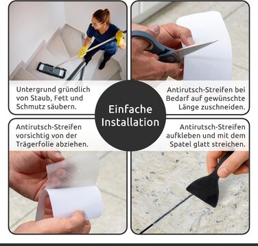 Елементні протиковзкі килимки для сходів, прозорі, для дерева, плитки, каменю та інших гладких підлог, захист від ковзання для сходів, самоклеючі, 60x10 см, 16-