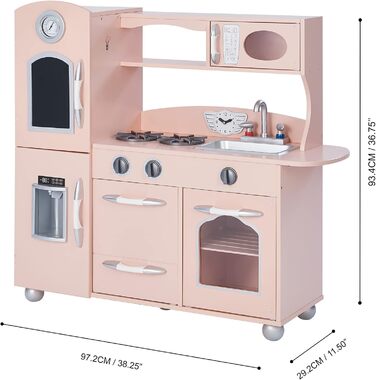 Рожева дитяча кухня ігрова кухня дитяча ігрова кухня дерев&39яна кухня Teamson Kids TD-11414P