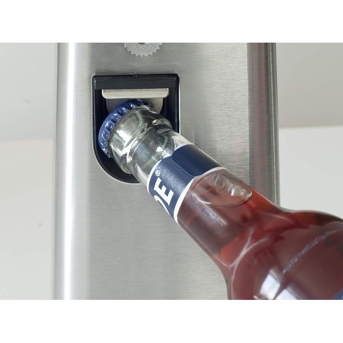 Мультивідкривач CASO D10 з високоякісним корпусом з нержавіючої сталі, універсальне використання в якості відкривачки для пляшок, точилки для ножів, консервного ножа, в т.ч. практичного втягування кабелю, магнітного тримача кришки, потужного двигуна