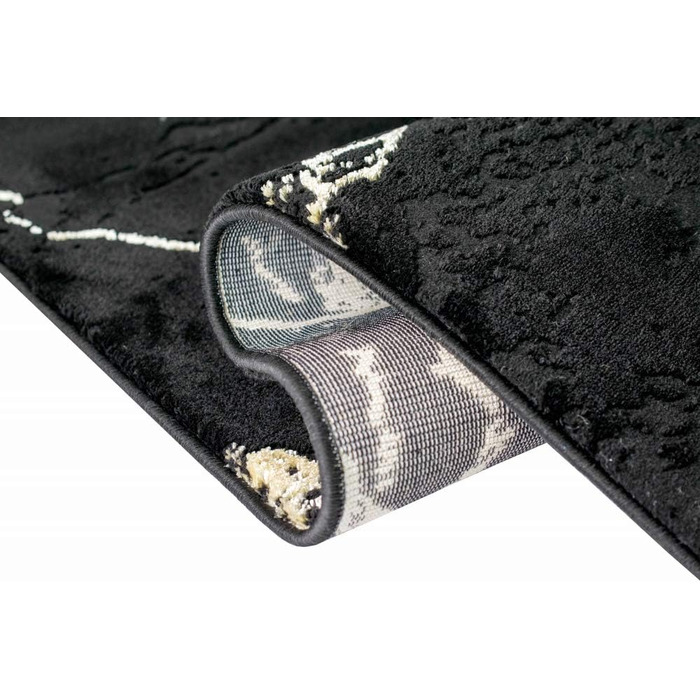 Килим для вітальні дизайнерський килим мармуровий вигляд чорне золото розмір 200 х 290 см 200 х 290 см чорне золото