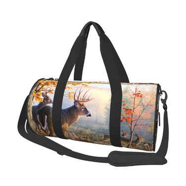 Дорожня сумка-циліндр з оленем, спортивна сумка для чоловіків та жінок, сумка-мішок, спортивна дорожня сумка