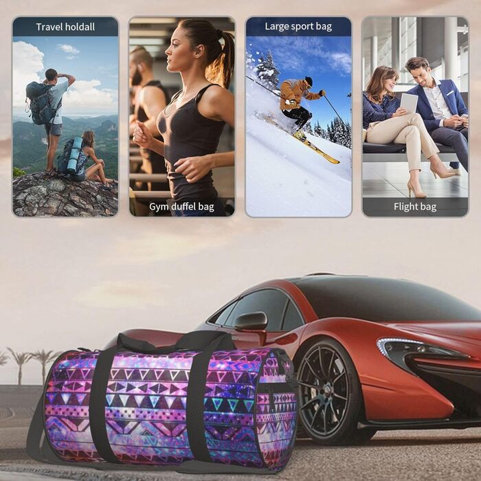 Спортивна сумка-мішок для подорожей, блискучий принт, чорна, універсальний розмір