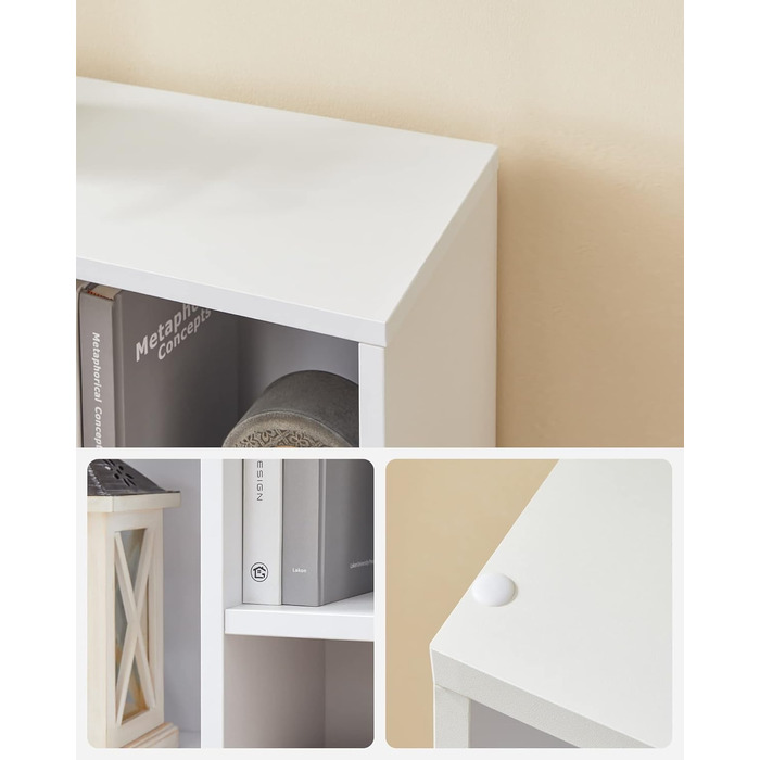 Книжкова шафа VASAGLE, книжкова полиця, з 5 відділеннями, офісна полиця, кубічна полиця, окремостояча полиця, для вітальні, спальні, офісу, дитячої кімнати, білий LBC25WT білий 5 відділень (24Г x 50Ш x 80В см)