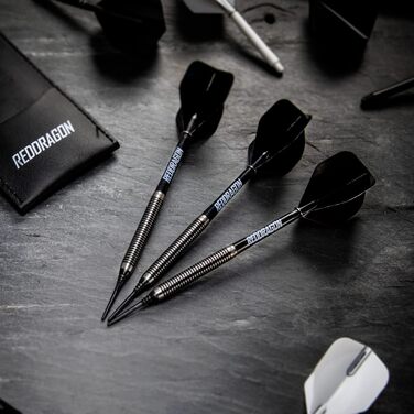 Набір дротиків RED DRAGON Pegasus Tungsten з м&39яким наконечником (Dartpfeile) - 18 г або 20 г - чорні стеблі, чорні стрілки 18.0 грамів