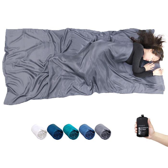 Шовковий підкладковий спальний мішок, спальний мішок-кабінка зі 100 натурального шовку, надзвичайно широкий 220x110 см, 220x87 см, мумія, підкладка для спального мішка, інкрустація, дорожній спальний мішок, тонкий, легкий, компактний, посилені кути 220x11