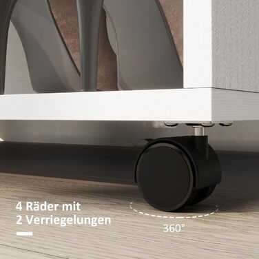 Шафа на колесах, Мобільна шафа, 1 вішалка для одягу, 3 полиці, Шафа, Вішалка для одягу на колесах для коридору, спальні, 80 x 40 x 128 см, Білий