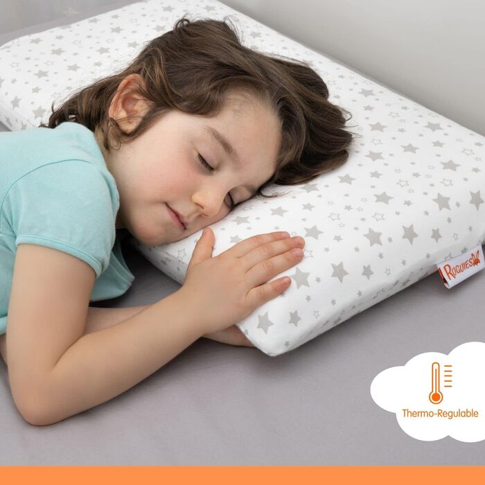 ПОДУШКИ - Дитяча подушка з піни з пам'яттю, гіпоалергенна та дихаюча - Дитяча подушка - 100 бавовняний чохол, що можна прати - Oek