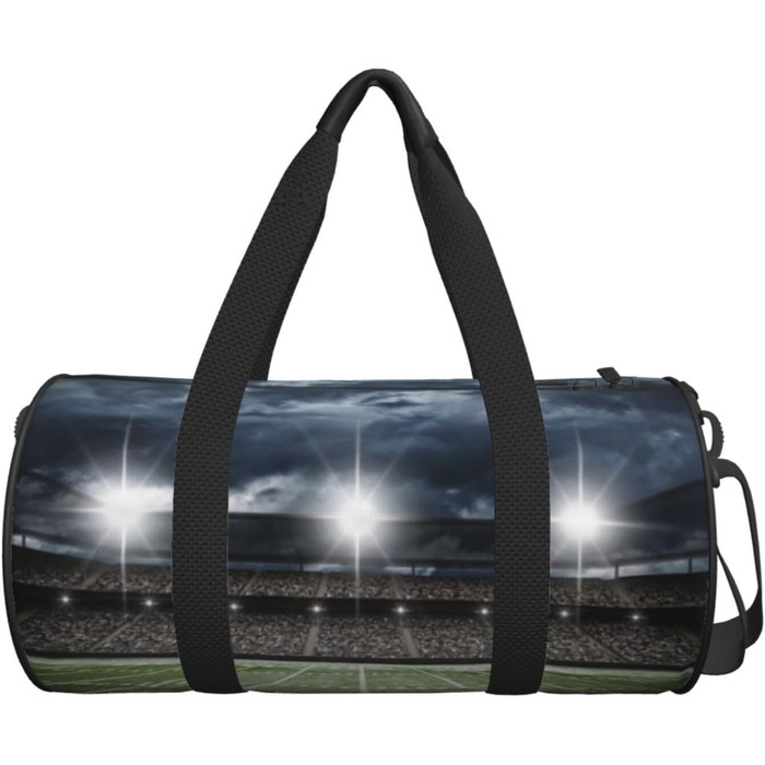 Дорожня сумка Місячні Вовки, 3D-дизайн, кругла форма, великий об'єм, легка та міцна, ідеальний подарунок для походів, відпустки, ділових поїздок та іншого, нічне освітлення стадіону, універсальний розмір