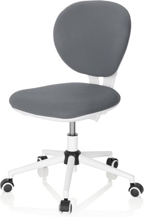 Дитяче та юнацьке обертове крісло Kid VIVO, тканина сірого/білого кольору, дитяче офісне крісло з регульованою по висоті спинкою, 670971