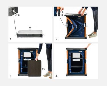 Портативний кухонний модуль Nancy, максимальне навантаження 30 кг, ідеально підходить для кемпінгу та фестивалів