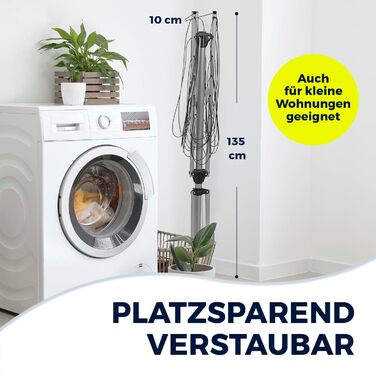 Поворотна сушарка для білизни EASYmaxx, складна сушарка для білизни в приміщенні та на відкритому повітрі Погодостійка та легка, 4